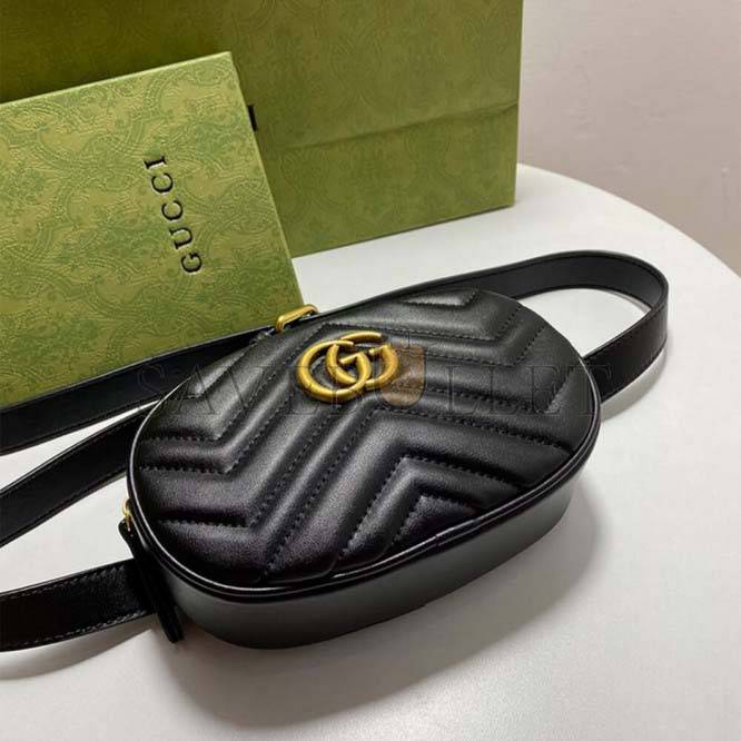 GUCCI MARMONT QUILTED LEATHER BELT BAG 476434  (18*11*5cm)